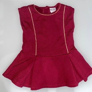 Lilly Wicket Burgundy and Gold Top - 24 Months